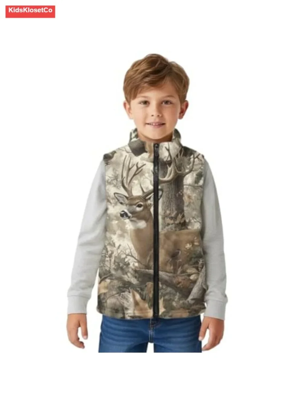 Kids Fleece Vest Sleeveless Zip Jacket with Pockets Size 2-12